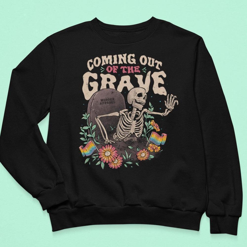 Coming Out Of The Grave Spooky Retro Horror Graphic Unisex Sweatshirt